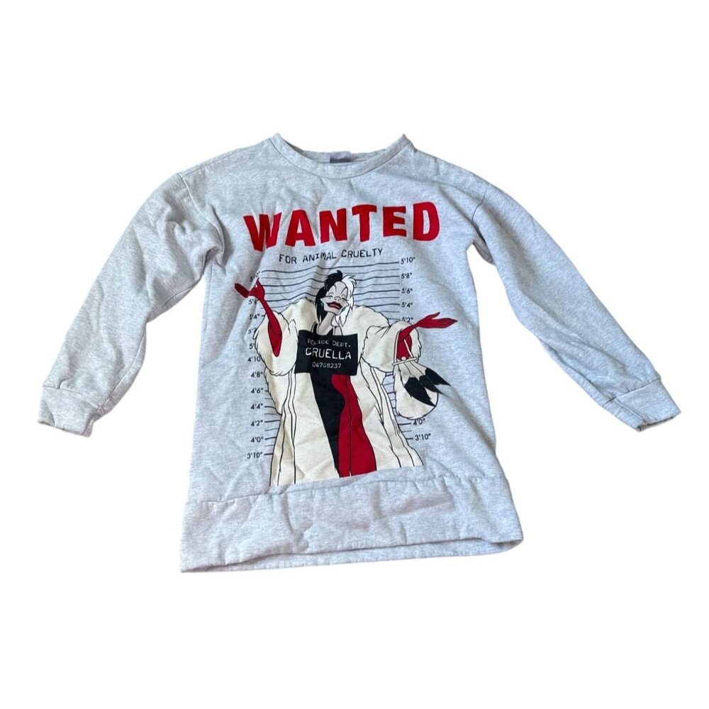 Cotton On‎ Disney Women's Cruella Deville Gray Sweater Dalmatians Size XS